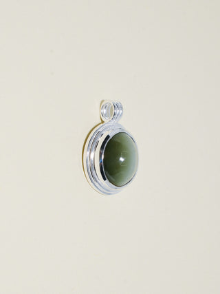 Kitty Time Catseye Triple Oval Cabochon Charm in Sterling Silver