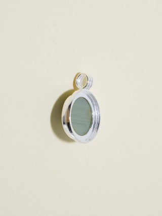 Kitty Time Catseye Triple Oval Cabochon Charm in Sterling Silver