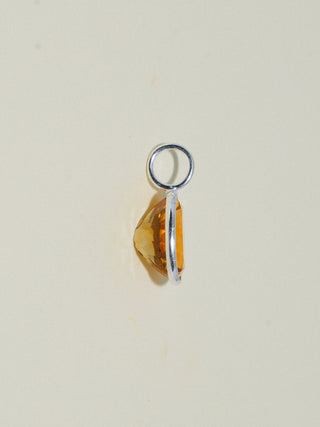 Sunshine Citrine Oval Cut Charm in Sterling Silver