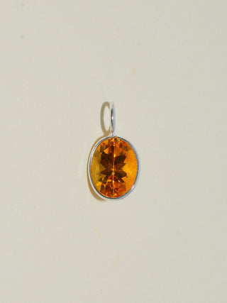 Sunshine Citrine Oval Cut Charm in Sterling Silver