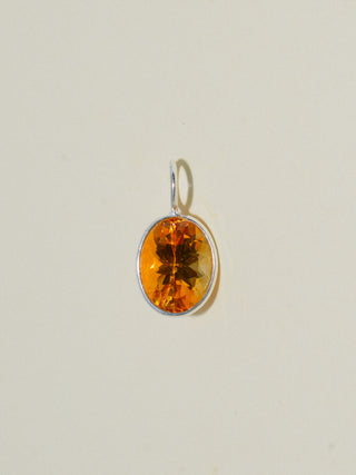 Sunshine Citrine Oval Cut Charm in Sterling Silver