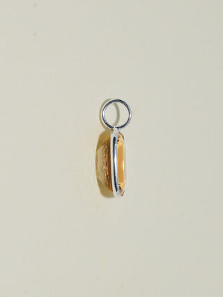 Sun Tea Citrine Cushion Cut Charm in Sterling Silver