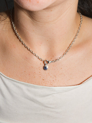 Seastar Kyanite Triple Oval Cut Charm in Sterling Silver