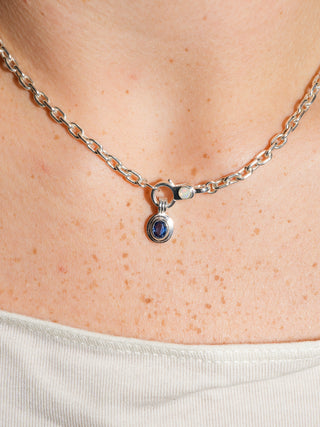 Seastar Kyanite Triple Oval Cut Charm in Sterling Silver