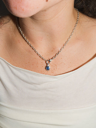 Deep Dive Kyanite Triple Oval Cut Charm in Sterling Silver