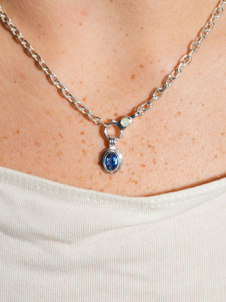 Deep Dive Kyanite Triple Oval Cut Charm in Sterling Silver