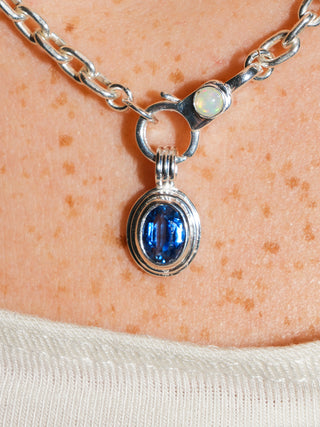 Deep Dive Kyanite Triple Oval Cut Charm in Sterling Silver