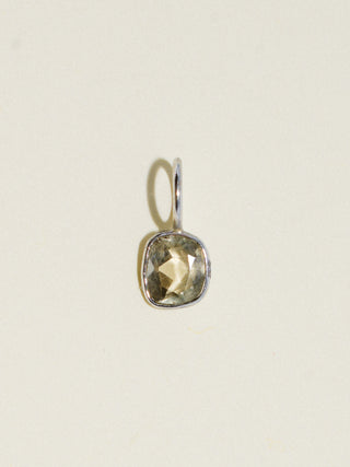 Saccharine Sugarplum Zultanite Cushion Cut Charm in White 14k Gold