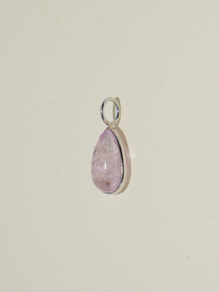Precious Tears Morganite Teardrop Cabochon Charm in White 14k Gold