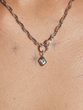 Existence In The Abstract Aquamarine Special Cut Charm in White 14k Gold