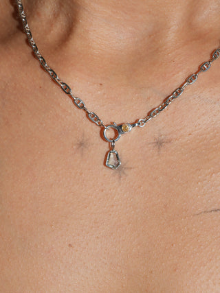 Divine Intervention Aquamarine Special Cut Charm in White 14k Gold