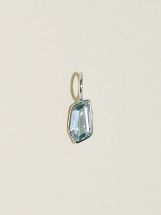 Stronger Than You Aquamarine Special Cut Charm in White 14k Gold