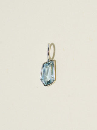 Stronger Than You Aquamarine Special Cut Charm in White 14k Gold