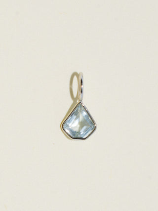 Puffball Mushroom Aquamarine Special Cut Charm in White 14k Gold