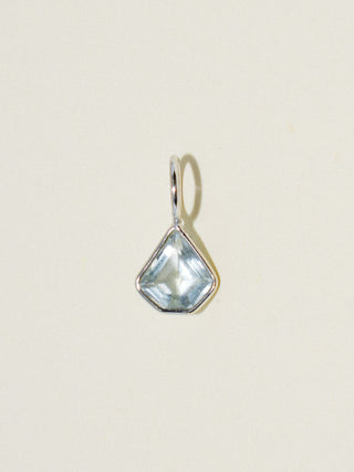 Puffball Mushroom Aquamarine Special Cut Charm in White 14k Gold