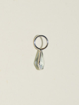 Puffball Mushroom Aquamarine Special Cut Charm in White 14k Gold