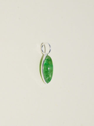 Call Me Asparagus Tsavorite Marquis Cabochon Charm in Sterling Silver