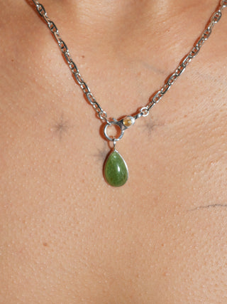 And Perhaps What Is This? Tsavorite Teardrop Cabochon Charm in Sterling Silver