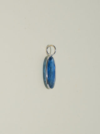 Narwhal Kyanite Oval Cut Charm in White 14k Gold