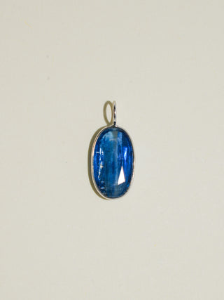 Narwhal Kyanite Oval Cut Charm in White 14k Gold