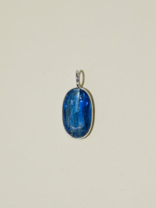 Narwhal Kyanite Oval Cut Charm in White 14k Gold