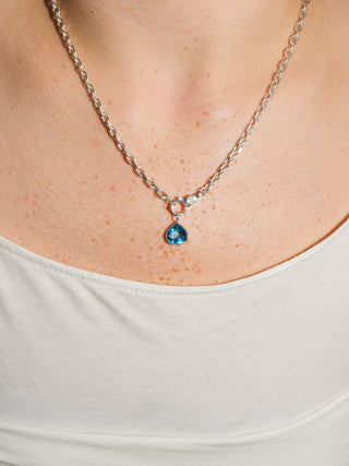 Cripsy Swiss Blue Topaz Pear Cut Charm in Sterling Silver