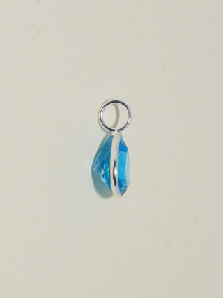 Cripsy Swiss Blue Topaz Pear Cut Charm in Sterling Silver