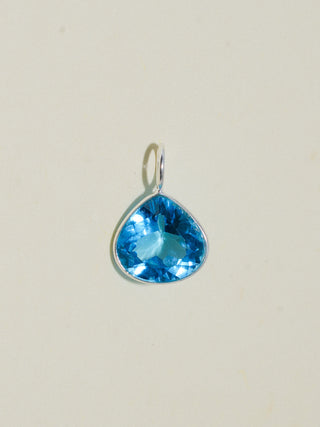 Cripsy Swiss Blue Topaz Pear Cut Charm in Sterling Silver