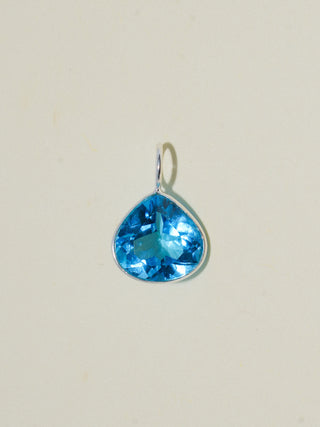 Cripsy Swiss Blue Topaz Pear Cut Charm in Sterling Silver