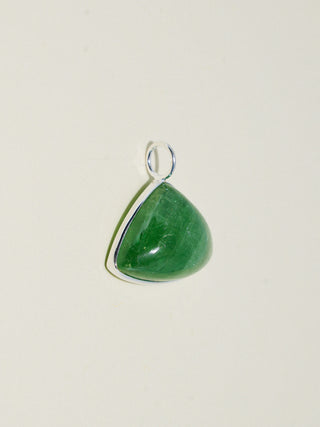Pretty Lucky Tsavorite Trillion Cabochon Charm in Sterling Silver