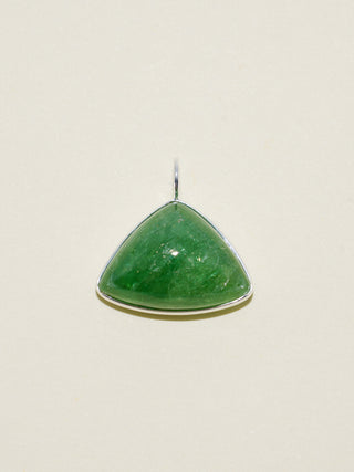 Pretty Lucky Tsavorite Trillion Cabochon Charm in Sterling Silver