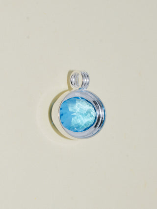 Sleeping Cheeky Swiss Blue Topaz Triple East to West Oval Cut Charm in Sterling Silver