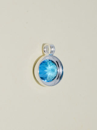 Explora Swiss Blue Topaz Triple East to West Oval Cut Charm in Sterling Silver