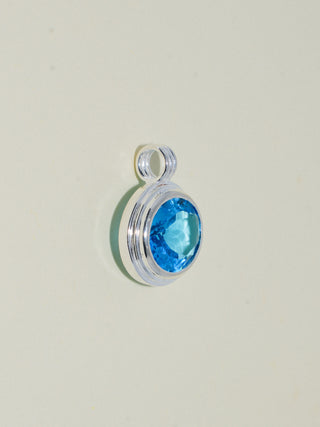Explora Swiss Blue Topaz Triple East to West Oval Cut Charm in Sterling Silver