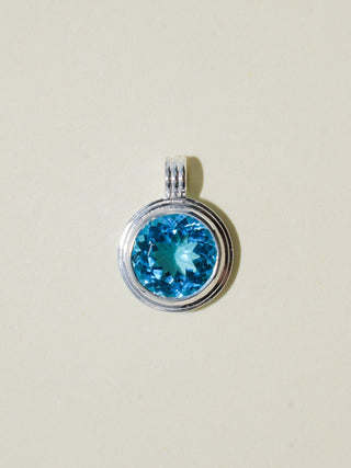 Whirlpool Swiss Blue Topaz Triple Round Cut Charm in Sterling Silver