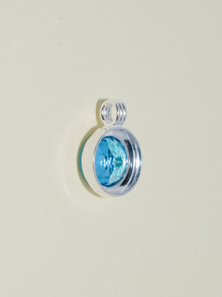 Whirlpool Swiss Blue Topaz Triple Round Cut Charm in Sterling Silver