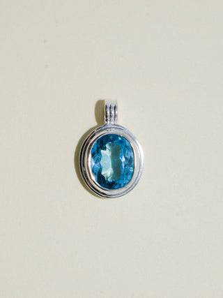 Sisco Swiss Blue Topaz Triple Oval Cut Charm in Sterling Silver