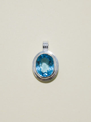 Sisco Swiss Blue Topaz Triple Oval Cut Charm in Sterling Silver