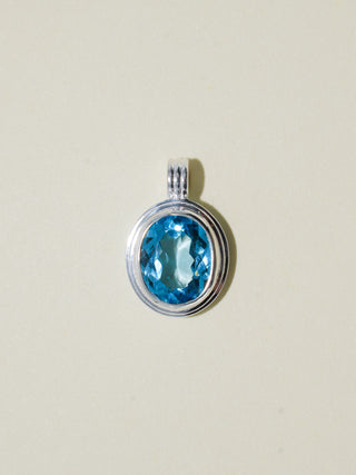 Sisco Swiss Blue Topaz Triple Oval Cut Charm in Sterling Silver