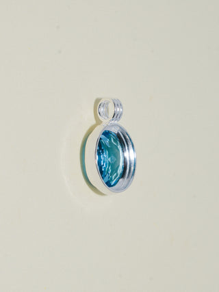 Sisco Swiss Blue Topaz Triple Oval Cut Charm in Sterling Silver