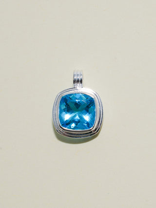 Slippers Swiss Blue Topaz Triple Cushion Cut Charm in Sterling Silver