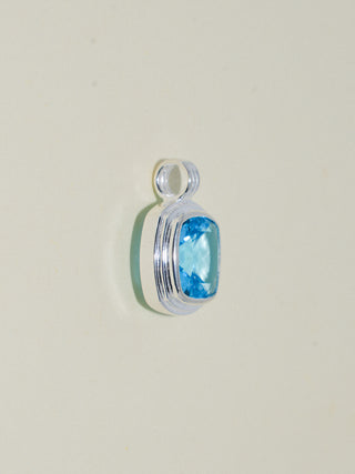 Slippers Swiss Blue Topaz Triple Cushion Cut Charm in Sterling Silver