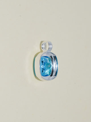 Slippers Swiss Blue Topaz Triple Cushion Cut Charm in Sterling Silver