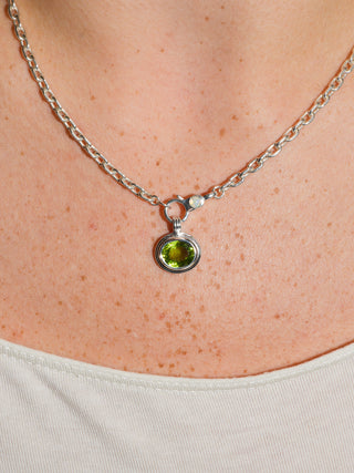Kitty Claire Peridot Triple East to West Oval Cut Charm in Sterling Silver