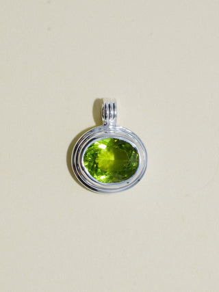 Kitty Claire Peridot Triple East to West Oval Cut Charm in Sterling Silver