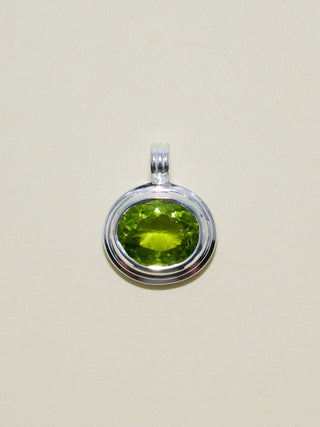 Kitty Claire Peridot Triple East to West Oval Cut Charm in Sterling Silver