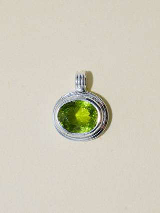 Kitty Claire Peridot Triple East to West Oval Cut Charm in Sterling Silver