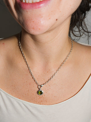 Katherine Peridot Triple East to West Oval Cut Charm in Sterling Silver