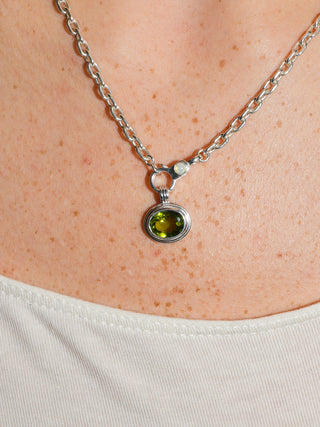Katherine Peridot Triple East to West Oval Cut Charm in Sterling Silver