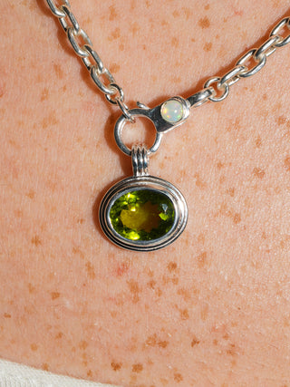 Katherine Peridot Triple East to West Oval Cut Charm in Sterling Silver
